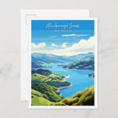 Marlborough Sounds Travel  Illustration Briefkaart (Voorkant / Achterkant)