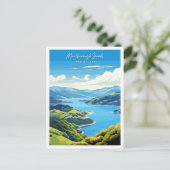 Marlborough Sounds Travel  Illustration Briefkaart (Staand voorkant)