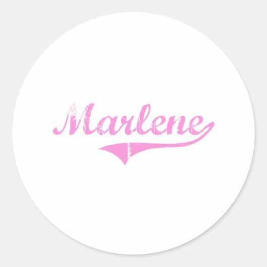 Marlene Classic Style Name Ronde Sticker (Voorkant)
