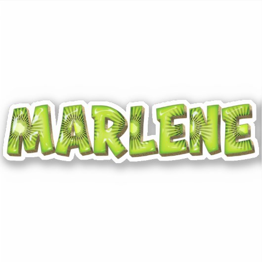 Marlene Name Kiwi Design Aufkleber Sticker (Voorkant)