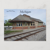Marlette Train Depot Michigan USA Briefkaart (Voorkant)