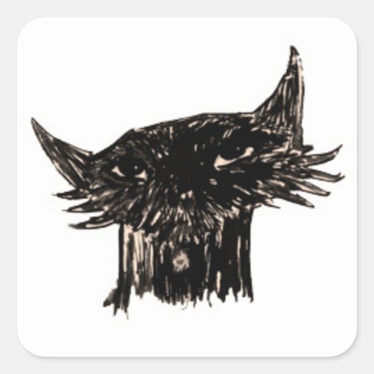 Marley Fish Cartoon Head Vierkante Sticker (Voorkant)