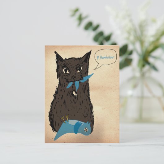 Marley Fish Hates Twitter Briefkaart (Staand voorkant)