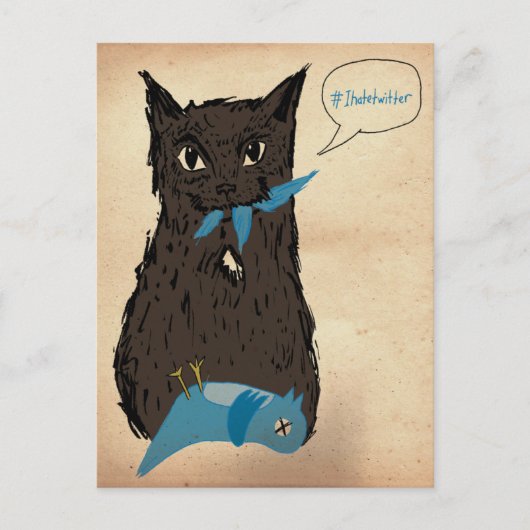 Marley Fish Hates Twitter Briefkaart (Voorkant)