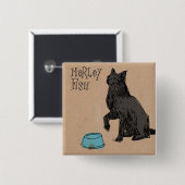 Marley Fish Supper Time Vierkante Button 5,1 Cm (Voorkant /achterkant)