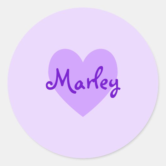 Marley in het Paars Ronde Sticker (Voorkant)