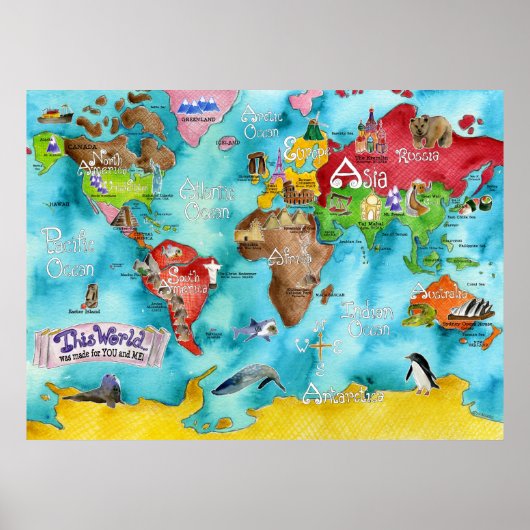 Marley Ungaro's "DEZE WERELD..." kinderkaart Poster (Voorkant)