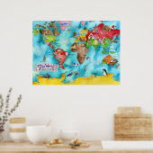 Marley Ungaro's "DEZE WERELD..." kinderkaart Poster (Keuken)