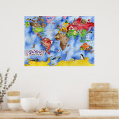 Marley Ungaro's "DEZE WERELD..." kinderkaart Poster (Keuken)