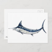 Marlin azul-redbubble briefkaart (Voorkant / Achterkant)