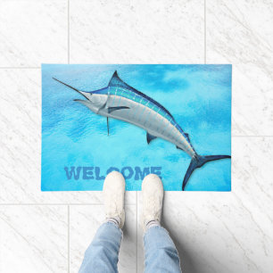 Marlin Blauwe Water Sport Vis Welkom Deurmat