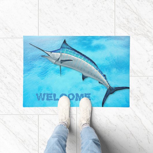 Marlin Blauwe Water Sport Vis Welkom Deurmat (Binnen)