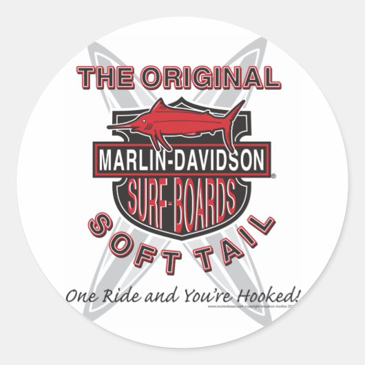 Marlin Davidsons Surf Boards Ronde Sticker (Voorkant)