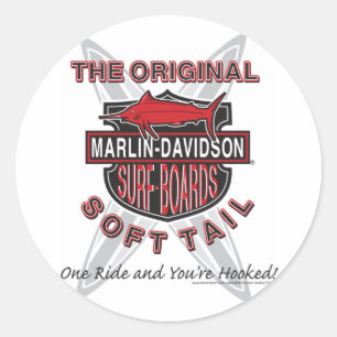 Marlin Davidsons Surf Boards Ronde Sticker