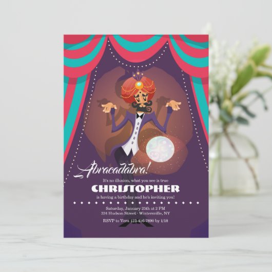 Marlin de Magiër Uitnodiging (Staand voorkant)