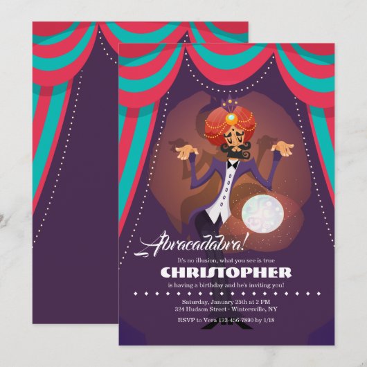 Marlin de Magiër Uitnodiging (Voorkant / Achterkant)