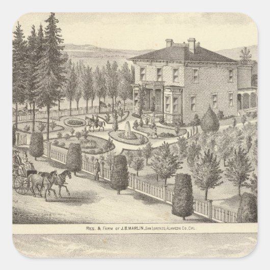 Marlin, Finigan residences, boerderijen Vierkante Sticker (Voorkant)