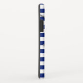 Marlin Fish Chrome on Nautical Stripes Case-Mate iPhone Case (Achterkant/rechts)