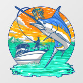 Marlin Fish die het charter van de lokkervisser ne Raamsticker (Vel)