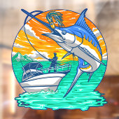 Marlin Fish die het charter van de lokkervisser ne Raamsticker (Vel 2)