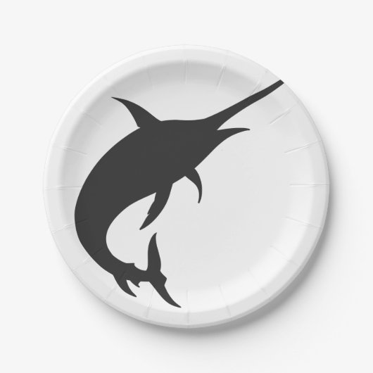 Marlin fish silhouette - Kies achtergrondkleur Papieren Bordje (Voorkant)