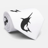 Marlin fish silhouette - Kies achtergrondkleur Stropdas (Opgerold)