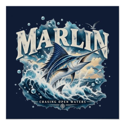 MARLIN Fishing Ocean Adventure Poster (Voorkant)