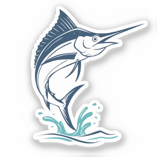 Marlin - Oceaan Springen - Platte kunst Sticker (Voorkant)