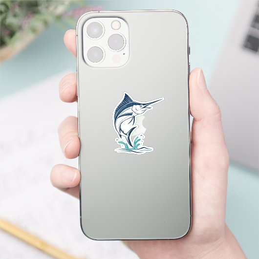 Marlin - Ocean Leaper - Flat art Sticker (Telefoon)