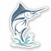 Marlin - Ocean Leaper - Flat art Sticker (Voorkant)