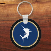 Marlin op donkerblauw sleutelhanger (Voorkant)