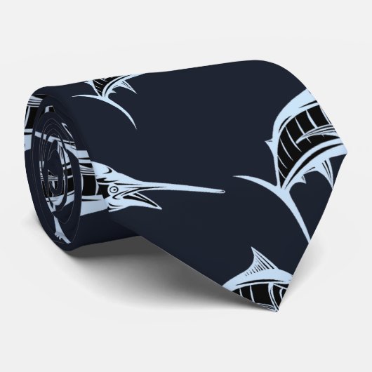 Marlin Pattern Stropdas (Opgerold)