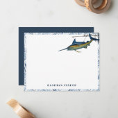 Marlin Sign briefpapier notitie Kaart Notitiekaartje (Voorkant / Achterkant in situ)