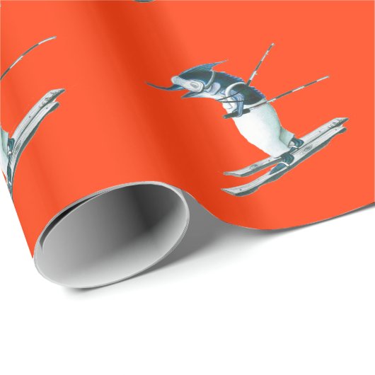 Marlin Skiing gift Cadeaupapier (Rol Hoek)