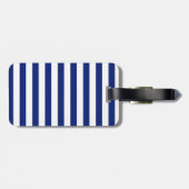 Marlin Szwaardvis Chrome Style op Nautical Stripes Bagagelabel (Achterkant horizontaal)