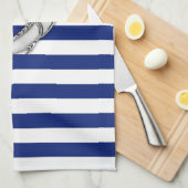 Marlin Szwaardvis Chrome Style op Nautical Stripes Theedoek (Quarter Fold)