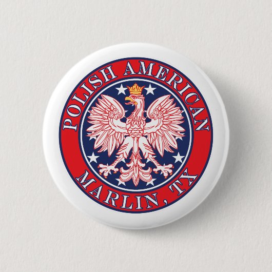 Marlin Texas Poolse Amerikaanse adelaar Ronde Button 5,7 Cm (Voorkant)