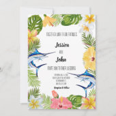 Marlin Tropical Wedding Invitation Kaart (Voorkant)