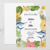 Marlin Tropical Wedding Invitation Kaart (Voorkant / Achterkant)