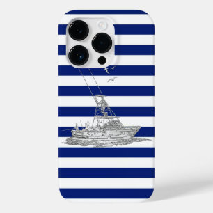 Marlin Vist Chrome op blauwe strepen Case-Mate iPhone 14 Pro Hoesje