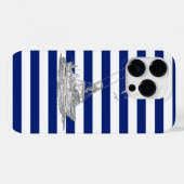 Marlin Vist Chrome op blauwe strepen Case-Mate iPhone Case (Achterkant (horizontaal))