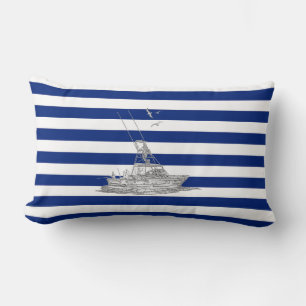 Marlin Vist Chrome over Nautical Stripes Kussen