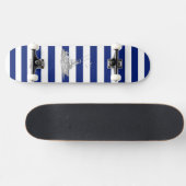 Marlin Vist Chrome over Nautical Stripes Persoonlijk Skateboard (Horizontaal)