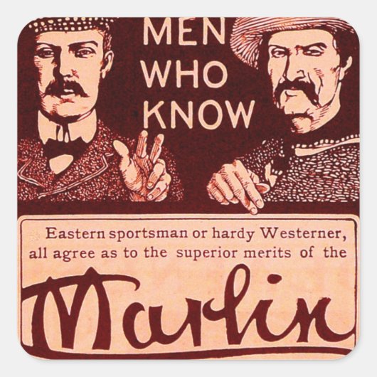 Marlin Vuurwapens Rood Pistool Ad Sticker Set (Voorkant)