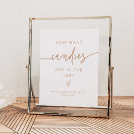 MARLO Beige Hoeveel Snoepjes Baby shower gamen Poster