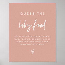 MARLO Blush Pink Boho raad het Baby-voedselspel Poster