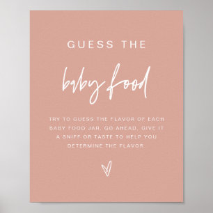 MARLO Blush Pink Boho raad het Baby-voedselspel Poster