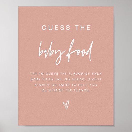 MARLO Blush Pink Boho raad het Baby-voedselspel Poster (Voorkant)