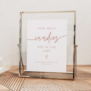 MARLO Blush Pink Hoeveel Snoepjes Baby shower game Poster