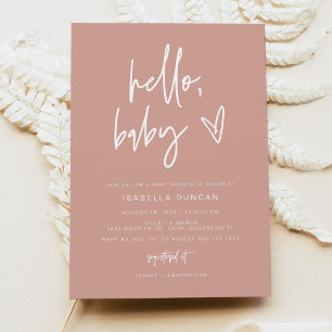 MARLO Bohemian Blush Hallo Baby Baby shower Invita Kaart